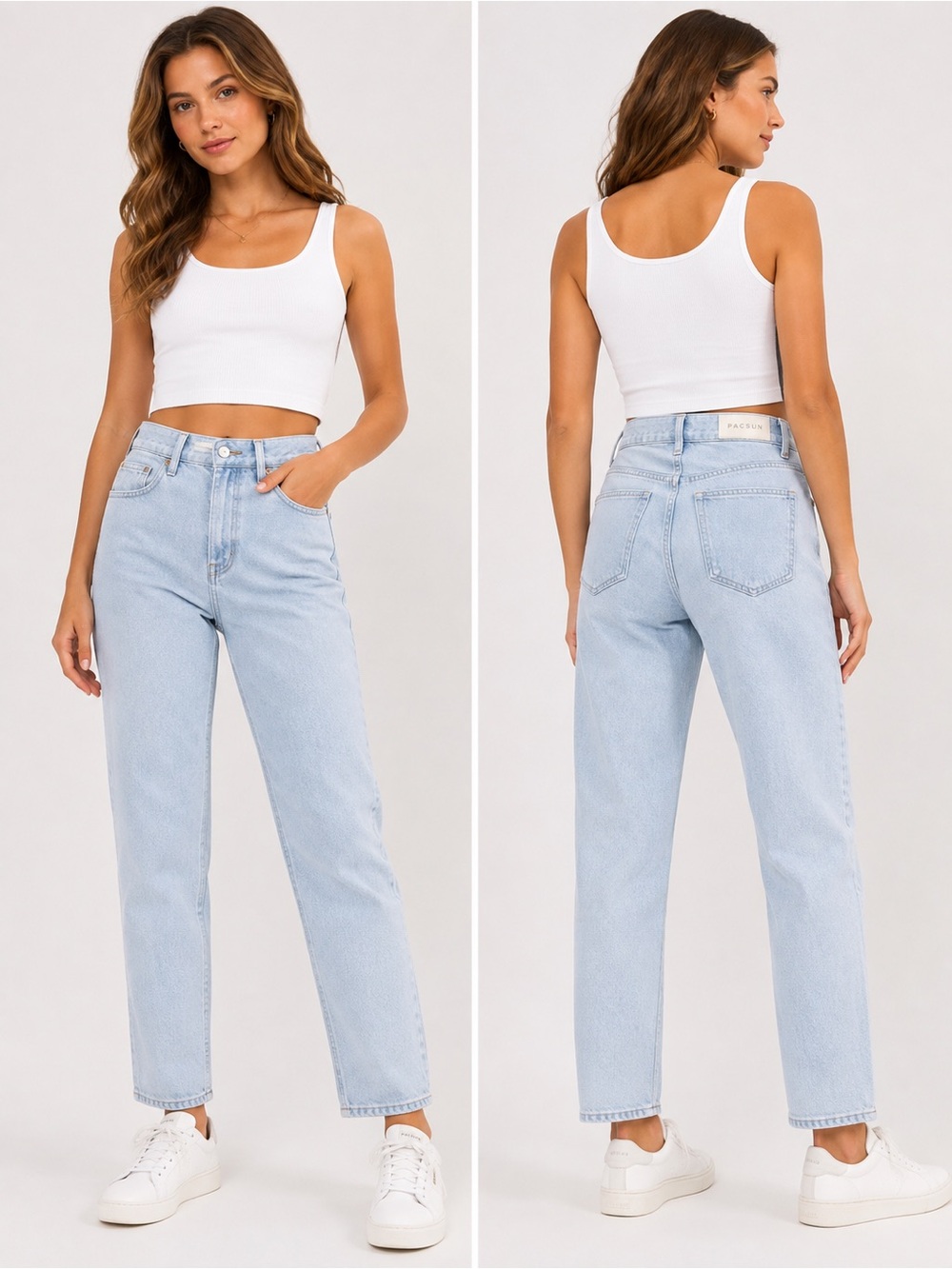 PacSun Dad Jeans Size 24 Light Wash High Rise Straight Leg Denim